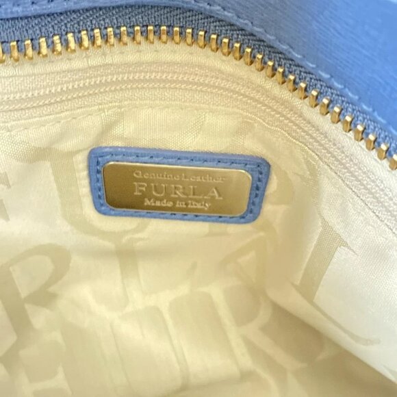 FURLA - Blue Gray Leather Handbag - Picture 9 of 10